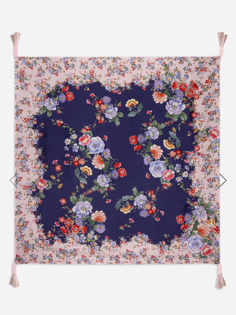 JOHNNY WAS Elsa Silk Floral Tassel Scarf Wrap